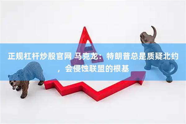 正规杠杆炒股官网 马克龙：特朗普总是质疑北约，会侵蚀联盟的根基